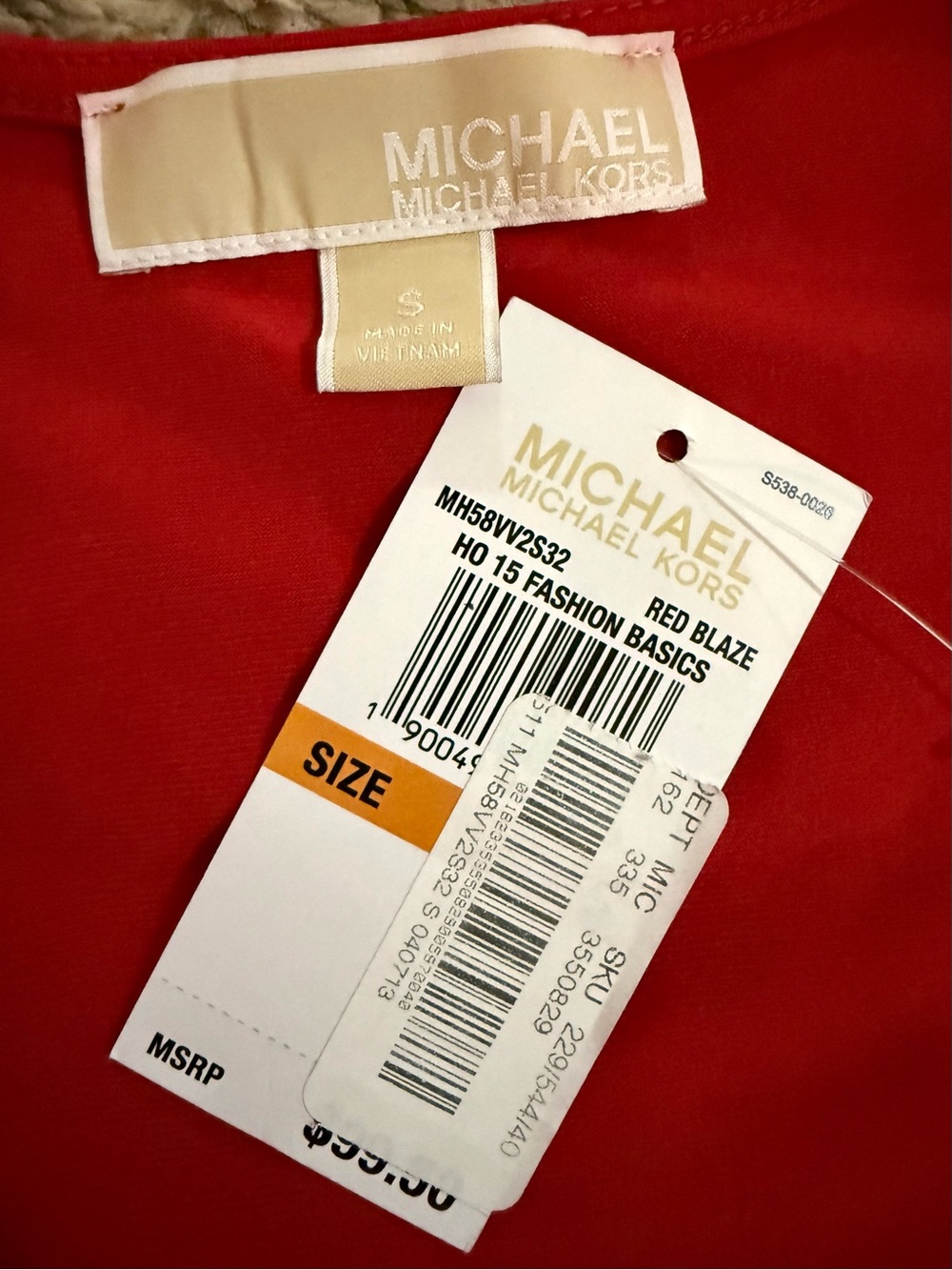 Sleeveless Red Twist-Front Dress-Michael Michael Kors (small) NWT - Picture 12 of 12